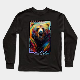 Bear Grizzly Animal Discovery Adventure Nature Planet Earth Paint Long Sleeve T-Shirt